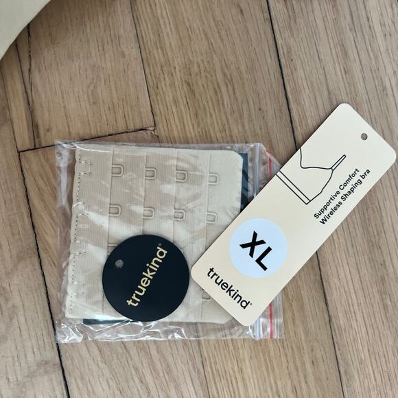 NEW TrueKind Women's XL Supportive Comfort Wireless Shaping Bra Beige Nude Cream - Picture 5 of 10